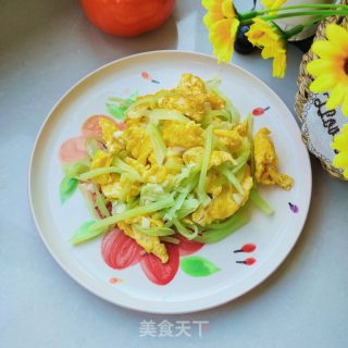 青笋炒鸡蛋的做法步骤：8