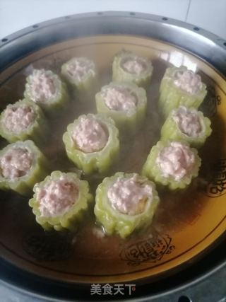 苦瓜酿肉的做法步骤：6