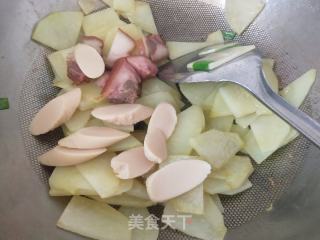 烧烤料猪头肉土豆片的做法步骤：3