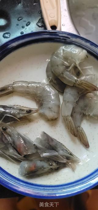 虾仁青菜燕麦粥的做法步骤：2