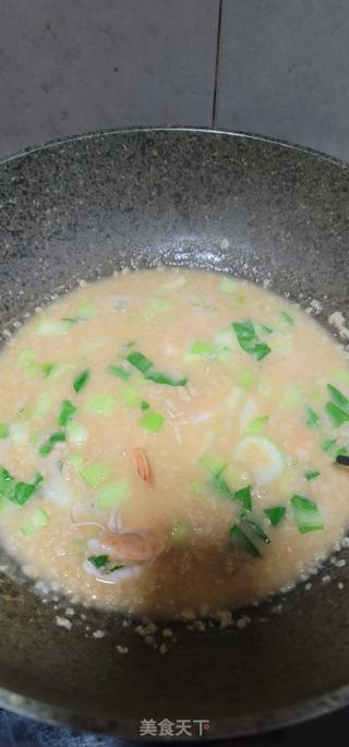 虾仁青菜燕麦粥的做法步骤：10