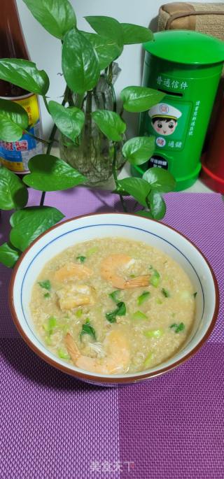 虾仁青菜燕麦粥的做法步骤：12