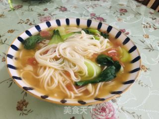 西红柿青菜面的做法步骤：4