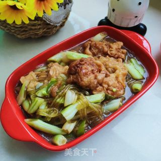 炸鸡块炖豆角的做法步骤：11