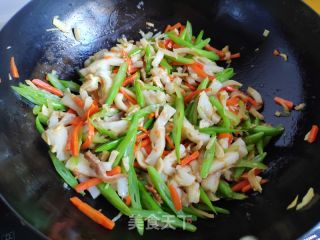 咸肉四季豆炒年糕的做法步骤：8