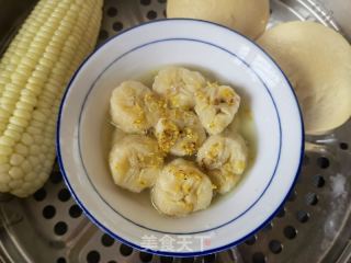 桂花蒸香蕉的做法步骤：6