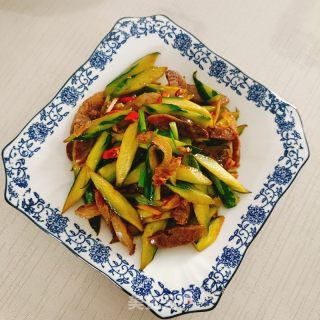 腊肠炒黄瓜的做法步骤：9