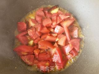 西红柿鸡蛋捞凉饸烙的做法步骤：4