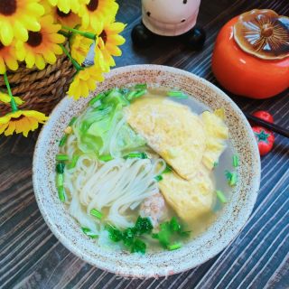 蛋饺包菜汤面的做法步骤：10