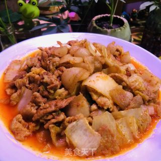 辣白菜炒五花肉的做法步骤：9