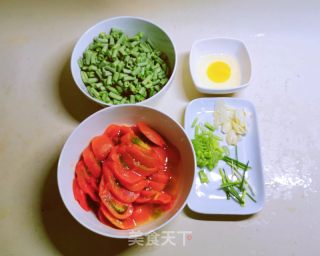 番茄鸡蛋炒豇豆的做法步骤：2