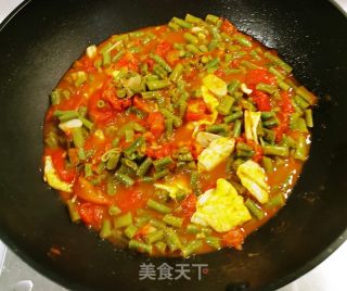番茄鸡蛋炒豇豆的做法步骤：10