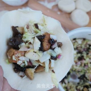 豆腐甘蓝素馅包子的做法步骤：11