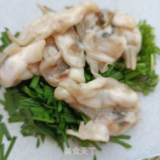 韭菜蛏子滑鹅蛋的做法步骤：5