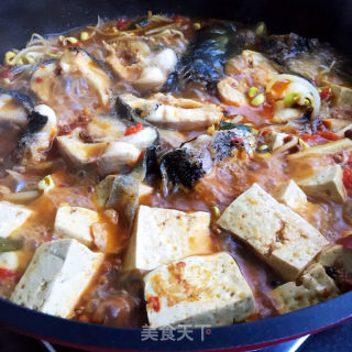 麻辣豆腐炖黑鱼的做法步骤：9