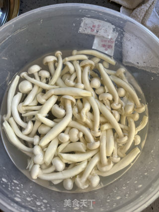 白玉菇炒鸡蛋的做法步骤：1