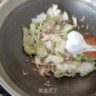 肉末炒甘蓝的做法步骤：7