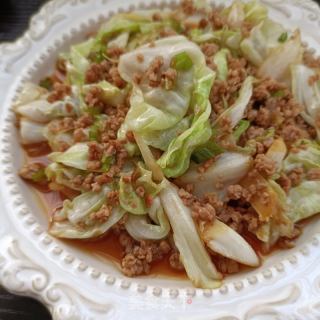 肉末炒甘蓝的做法步骤：11