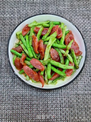 豆角炒腊肠的做法步骤：9
