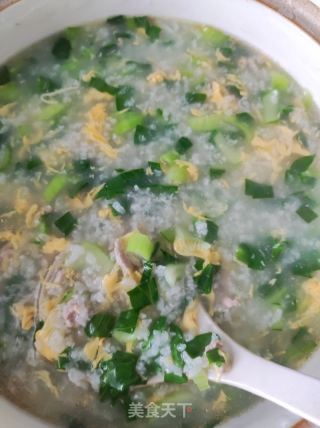 老少谐宜的青菜肉丝粥的做法步骤：6