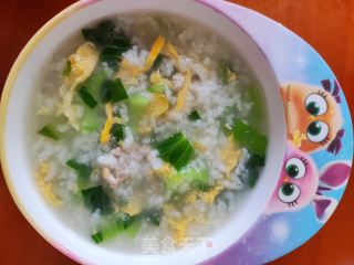 老少谐宜的青菜肉丝粥的做法步骤：7
