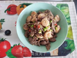 虾仁猪心烧毛豆的做法