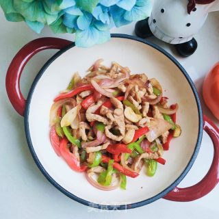 双椒炒肉丝的做法步骤：12
