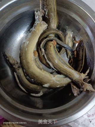 沙虫干贝刀鳅黄鳝粥的做法步骤：5