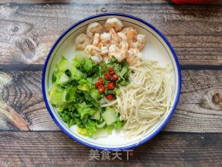 小白菜金针菇拌虾仁的做法步骤：6