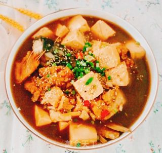 鱼头烧豆腐的做法步骤：16