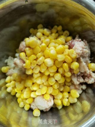 山药肉末蒸糯玉米粒的做法步骤：5