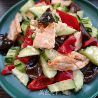 煎鸡胸肉拌黄瓜的做法步骤：18