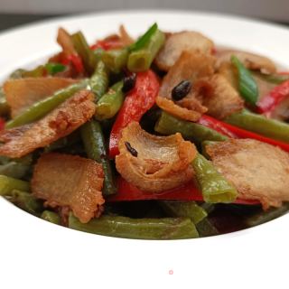 豇豆回锅肉的做法步骤：15
