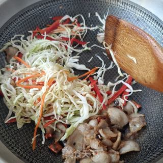 包菜丝回锅肉的做法步骤：7
