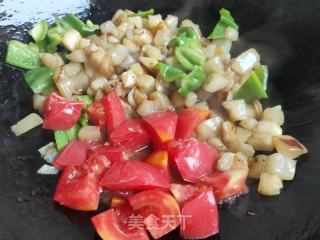 番茄青椒炒茄丁的做法步骤：6