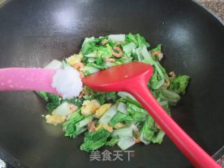 鸡蛋开洋炒毛毛菜的做法步骤：7