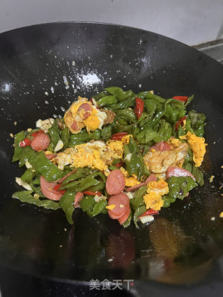 青椒火腿炒鸡蛋的做法步骤：4