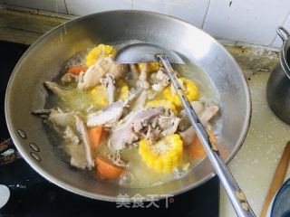 玉米胡萝卜炖土鸡的做法步骤：7