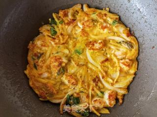 时蔬虾仁泡菜饼的做法步骤：13