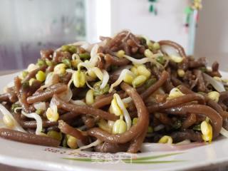 绿豆芽洋葱炒红薯饸饹面的做法步骤：7