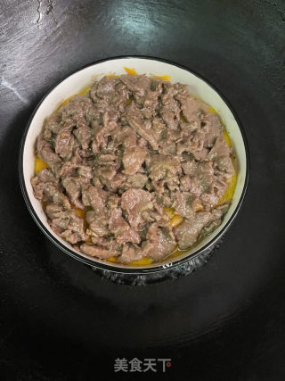 南瓜蒸牛肉的做法步骤：7