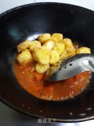 鲜虾烧日本豆腐的做法步骤：4
