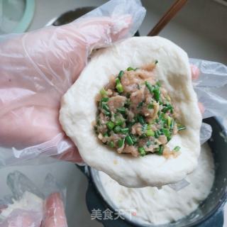 韭苔猪肉馅饼的做法步骤：7