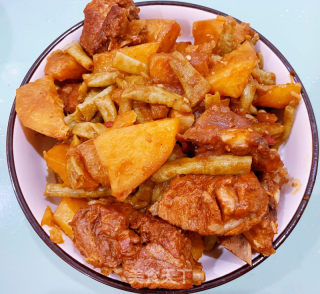 土豆豆角焖排骨的做法步骤：6