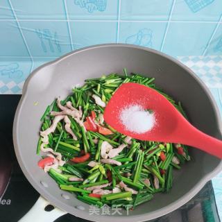 韭苔炒肉丝的做法步骤：10