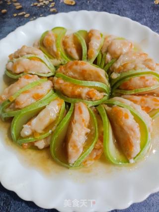 西葫芦蒸虾滑的做法步骤：10