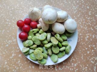 蚕豆蘑菇小炒的做法步骤：1