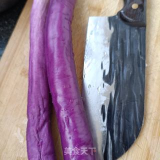 简易版回锅肉炒茄子的做法步骤：3
