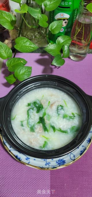 生滚枸杞叶瘦肉粥的做法步骤：9