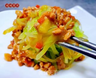 肉末盖莴笋丝的做法步骤：17